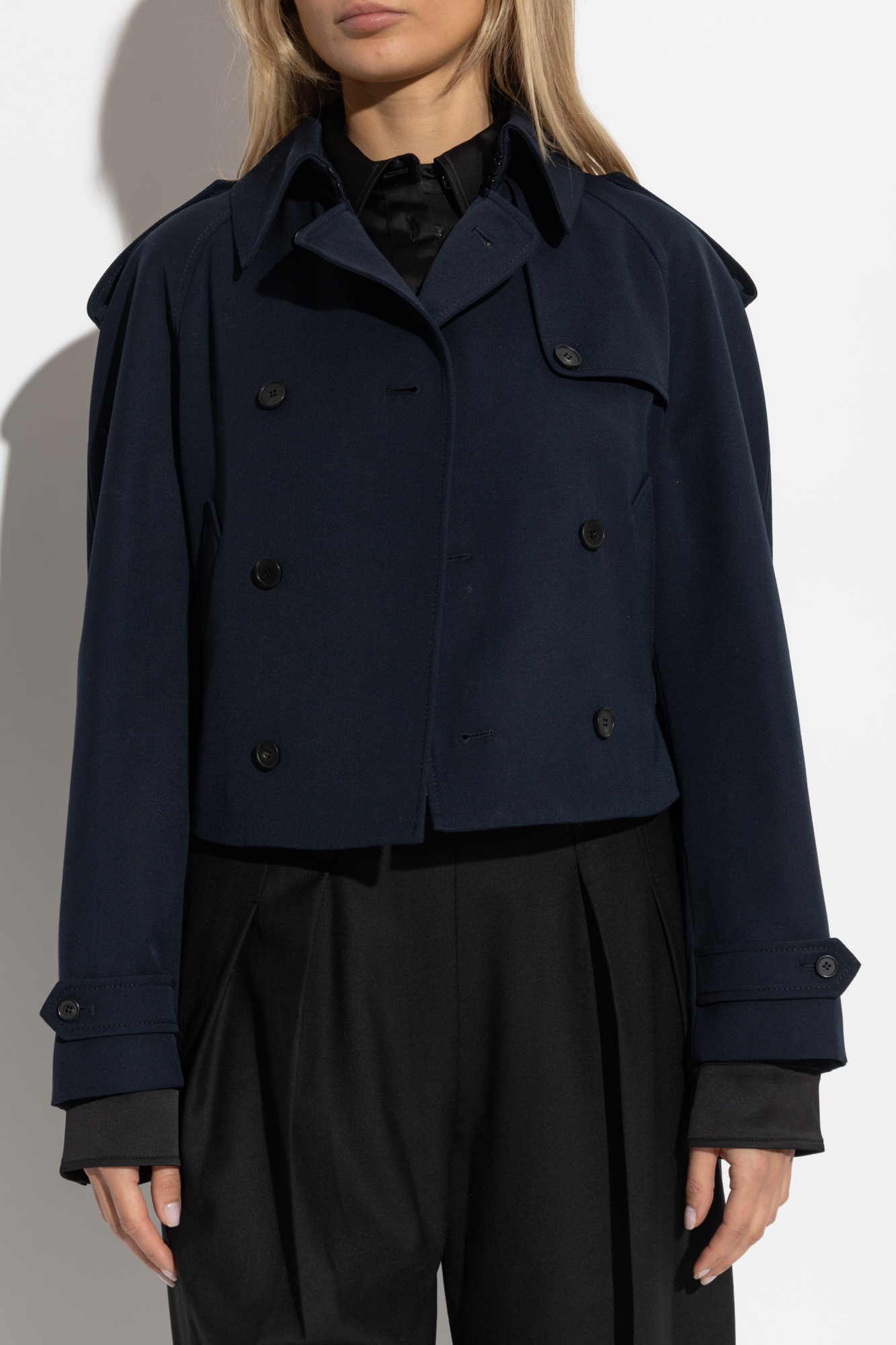 Navy blue Short double-breasted jacket Alexander McQueen